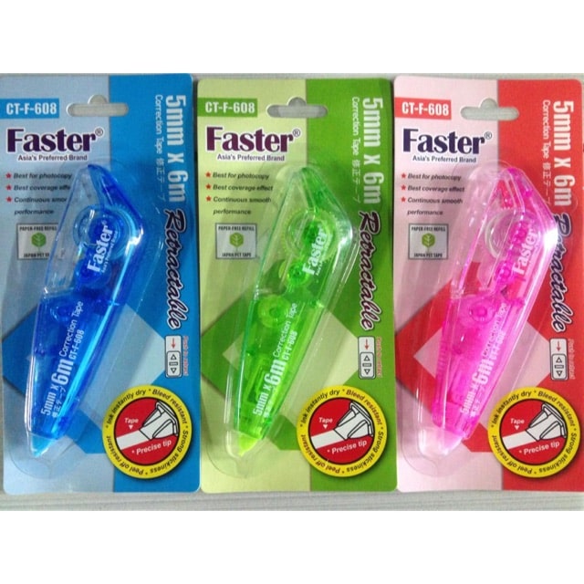 Faster Retractable Correction Tape CT-F-608 (5mm x 6m)